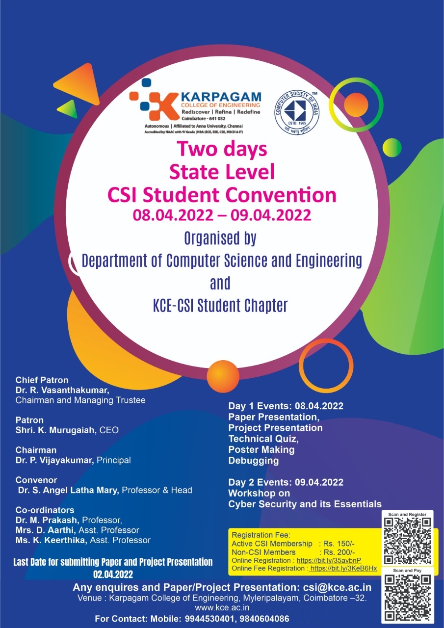 Two days State Level CSI Student Convention 2022